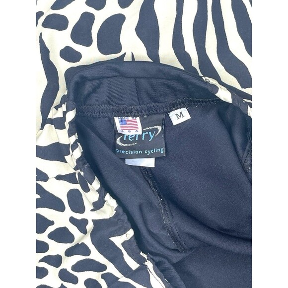 Terry Precision Cycling Bike Wrap Skirt Skort Womens MED Black White Zebra Print - Picture 9 of 9